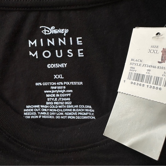 Disney Minnie Mouse Black Short Sleeve Tee Shirt Top Women’s Size XXL - Picture 4 of 7